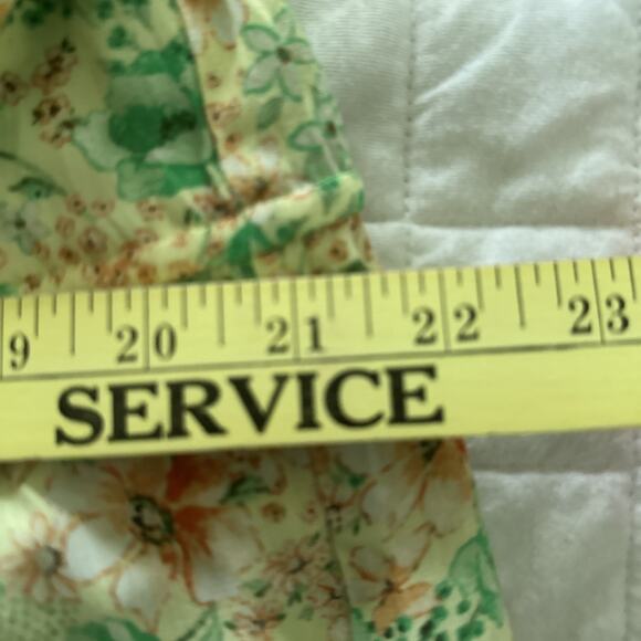 ANN TAYLOR LOFT Shirt Dress Womens Large Green Floral Maxi Godet Pastel Romantic - Picture 9 of 12